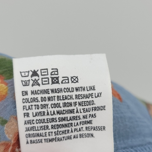 Bathing Suit Cover Up American Eagle Floral Print Chiffon Swim Kimono Blue - Picture 13 of 15